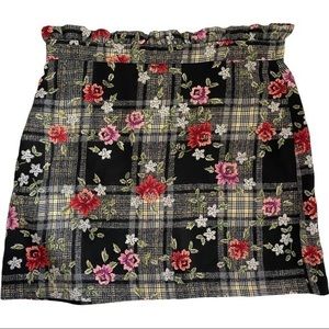 Topshop Women’s Y2K Past‎ Time Check Floral Mini Skirt      Sz 10